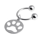 Sterling Silver Paw Print Key Chain