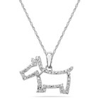 White Gold Scottie Dog Pendant