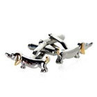 Dachshund Silver & Gold Cufflinks