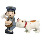 Dog Biting Mailman Salt & Pepper Shakers